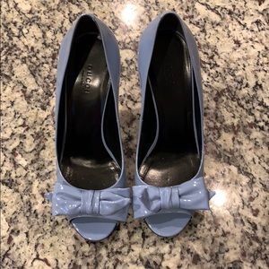 Gucci Clodine Bow Peep Blue / Purple Sz 39